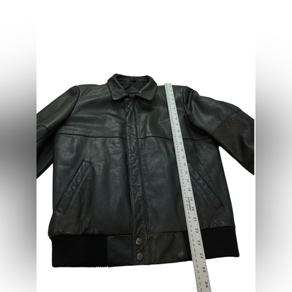 Saks Fifth Avenue Black Leather Jacket Vintage XL - Picture 10 of 14
